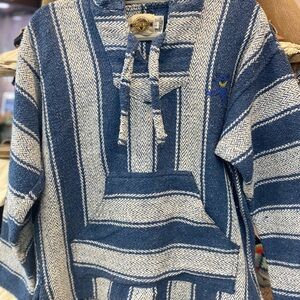 Navy and White Striped Men's Sweater